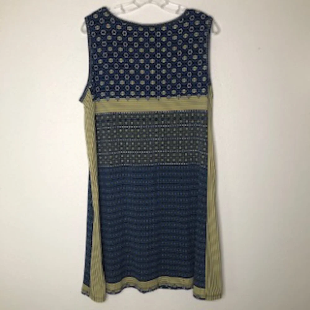 Max Edition Casual Dress A-Line Scoop Neck Stripe/Abstract Print Size LP - Picture 4 of 9